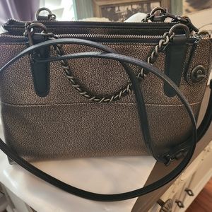 Coach mini metallic turnlock bag